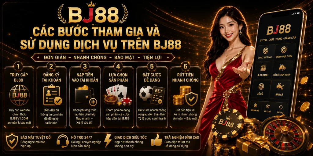 Các bước tham gia và sử dụng dịch vụ trên BJ88 